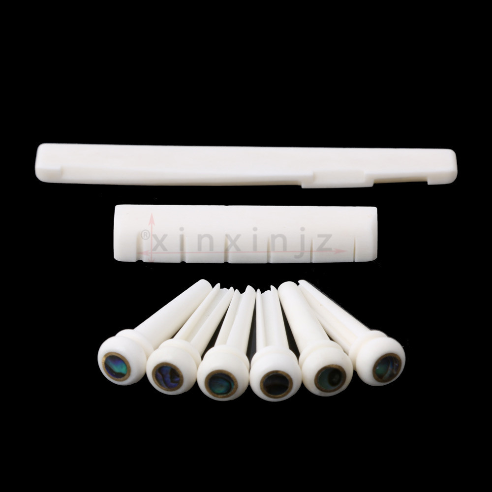 Acoustic Guitar Bridge Pins Saddle Nut,Real Bone Material