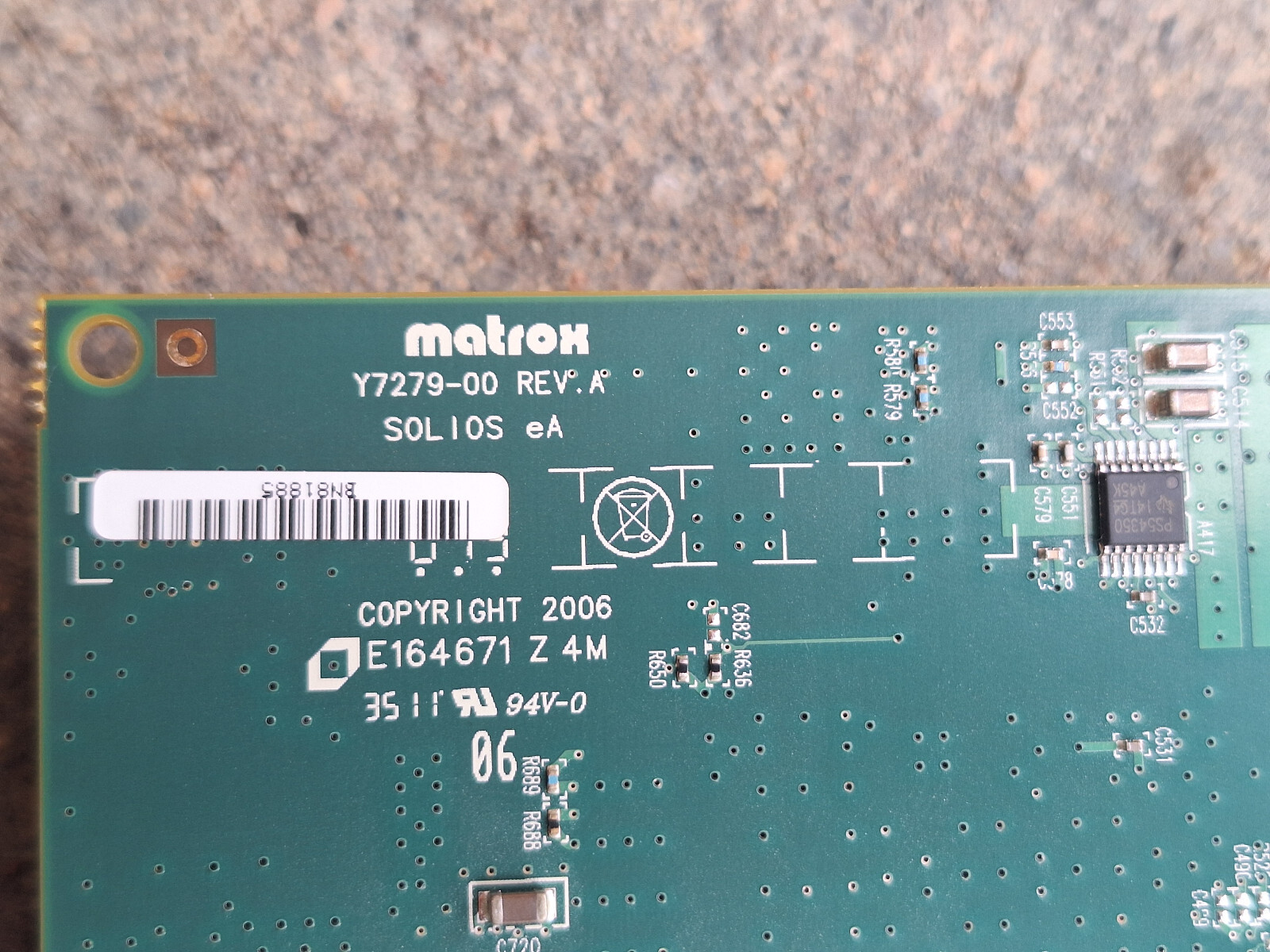 Matrox SOL 6M 1A S Solios Analog PCIe x1 Frame Grabber