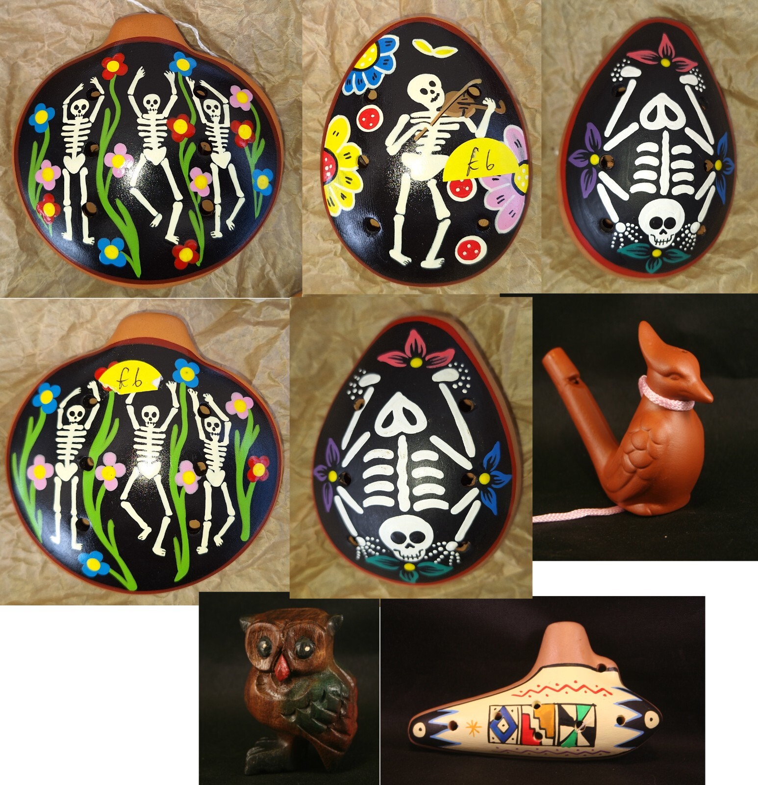 5 x Skeleton Orchestra 1 x Submarine Ocarina 1 x Bird Water 2 x Hooting Owl
