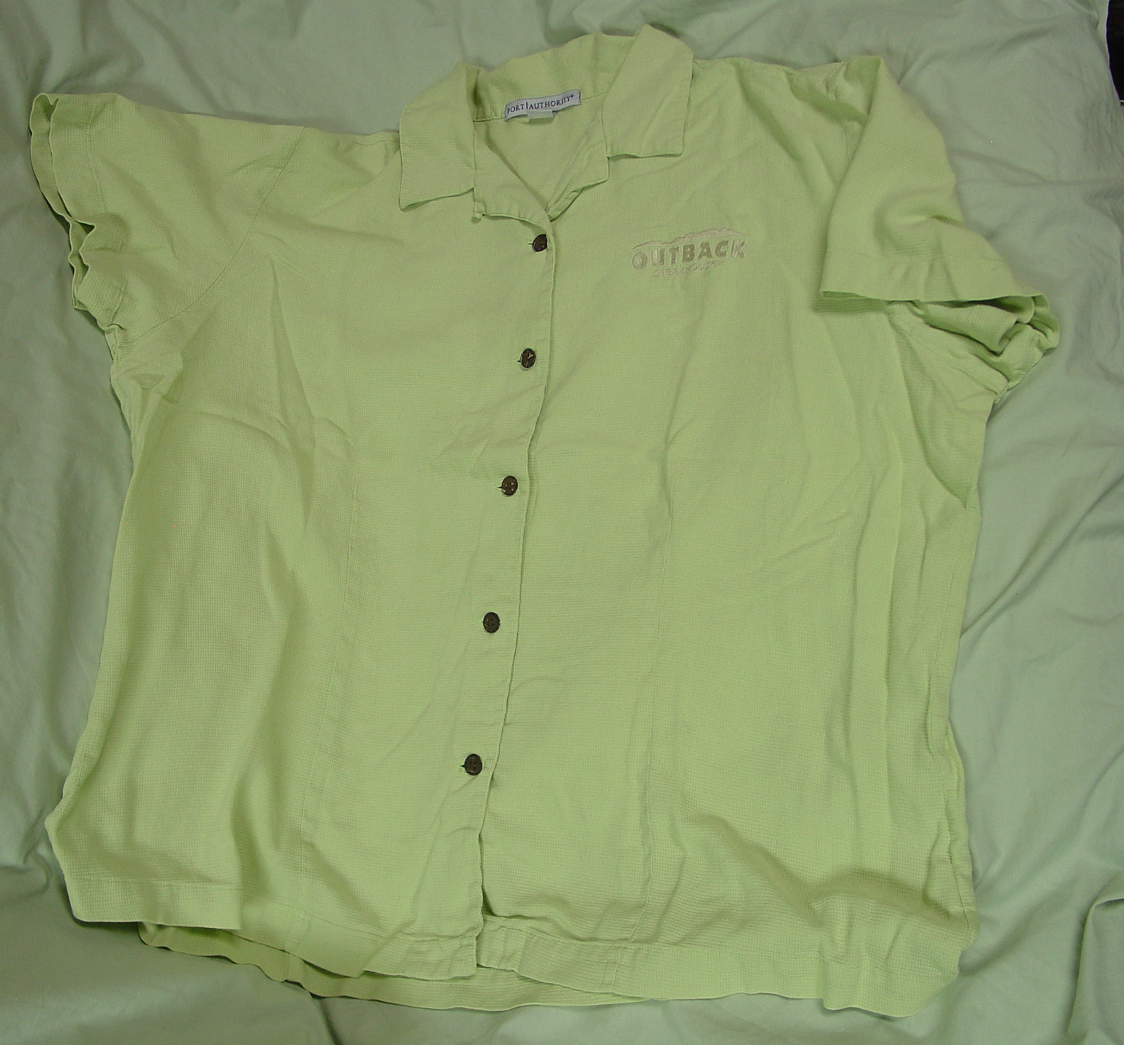UNIFORM PORT AUTHORITY LIME GREEN OUTBACK XX-LARGE SHORT SLEEVED SILK/COTTON "N"