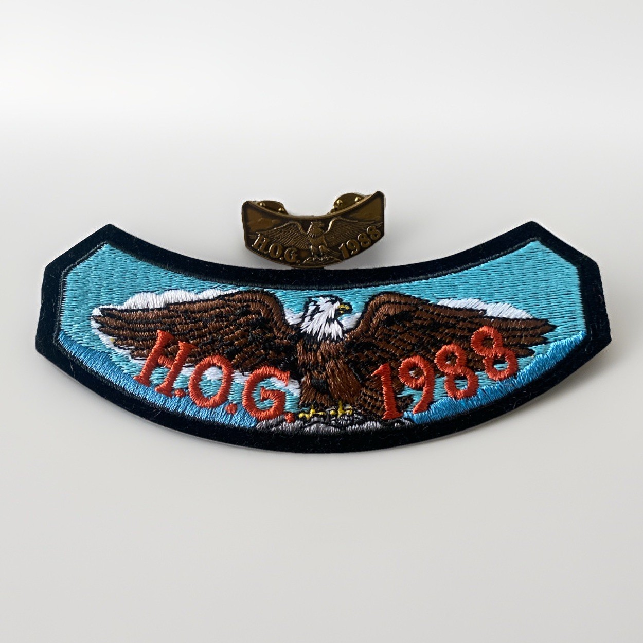 HOG Member Rocker Patch And Brass Pin 1988 Harley Davidson Motorcycle Club