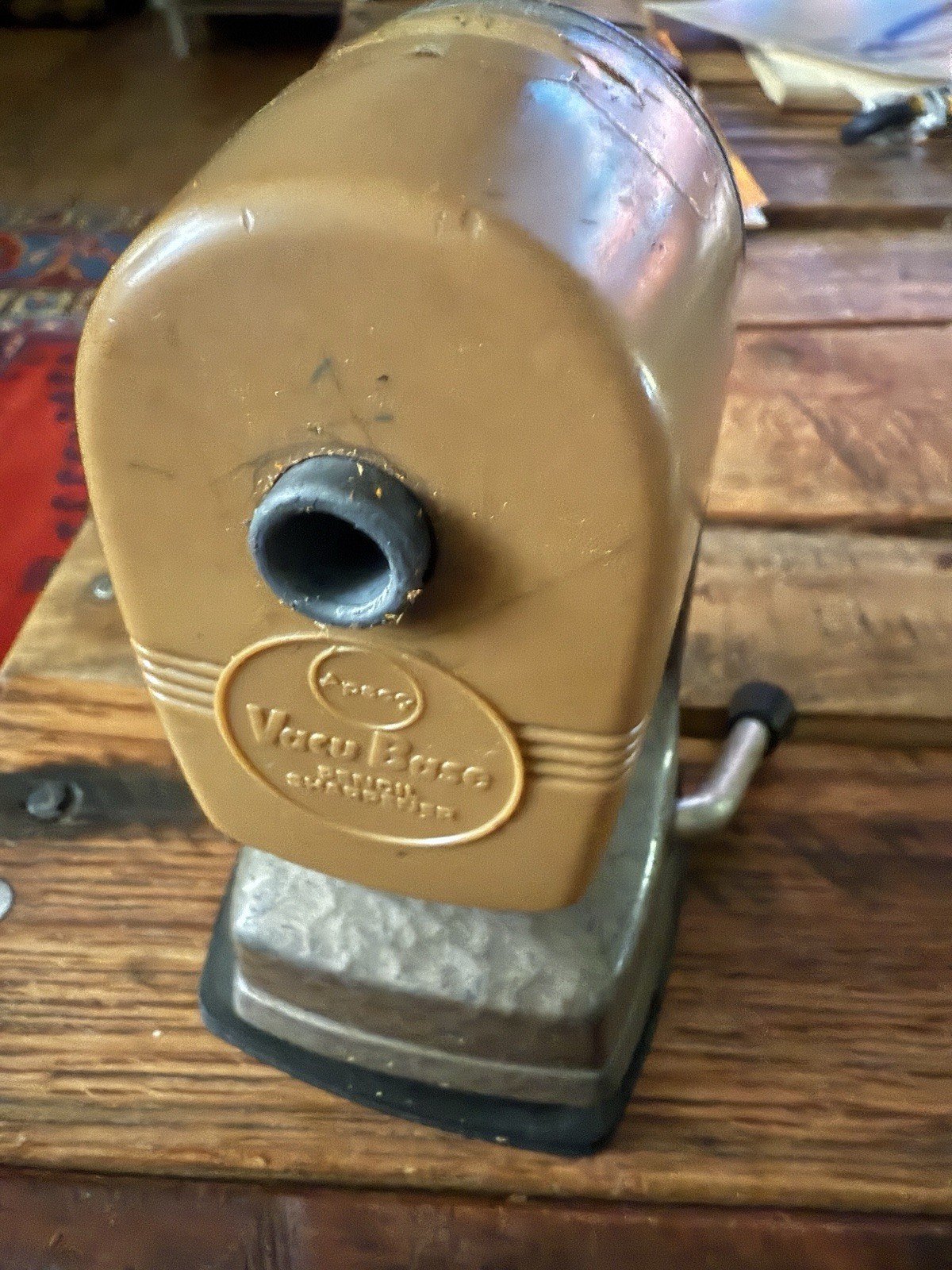 Vintage Apsco Vacu Base Table Desk Top Pencil Sharpener Suction Mounted