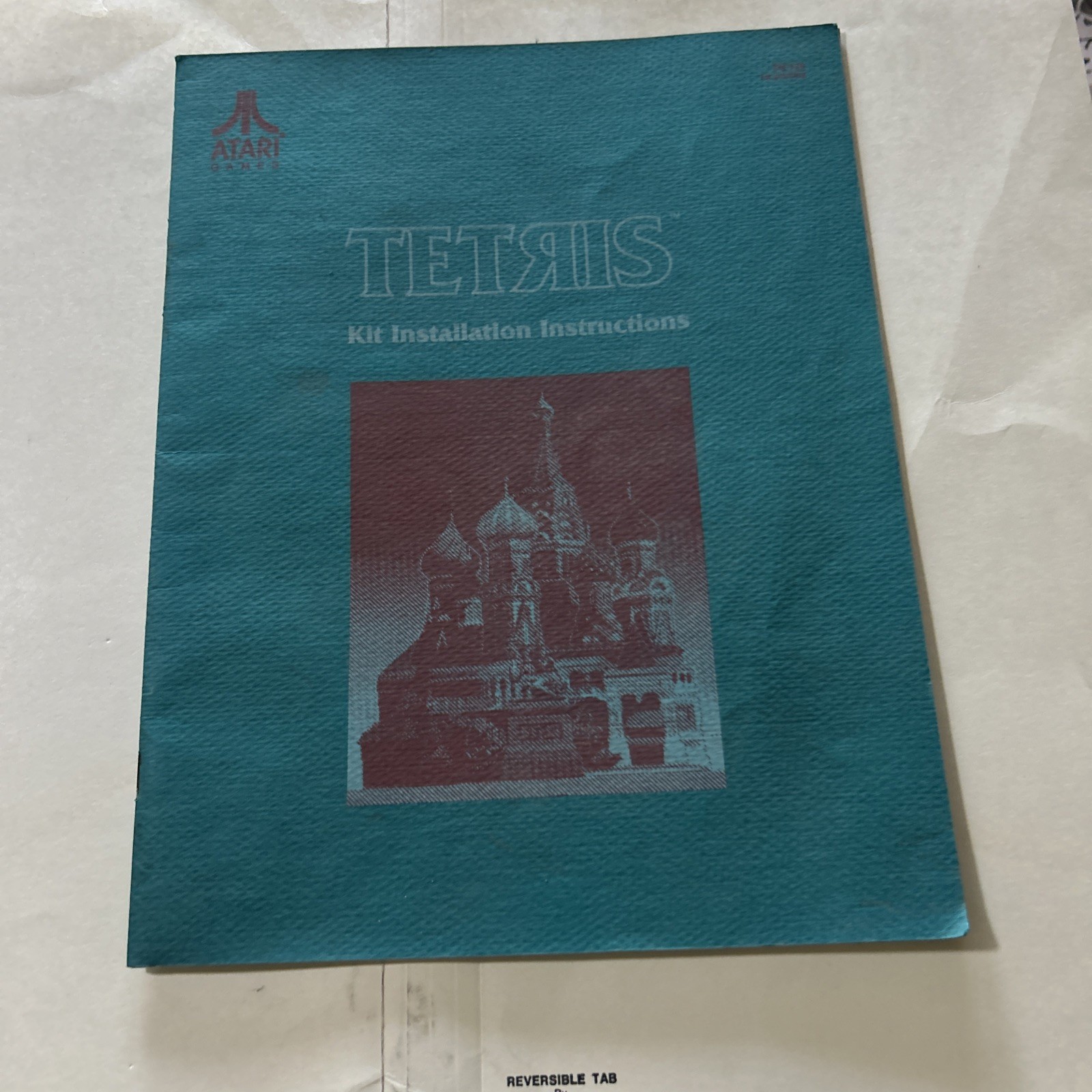 original Atari Tetris With Corrections Sheet arcade Video game manual