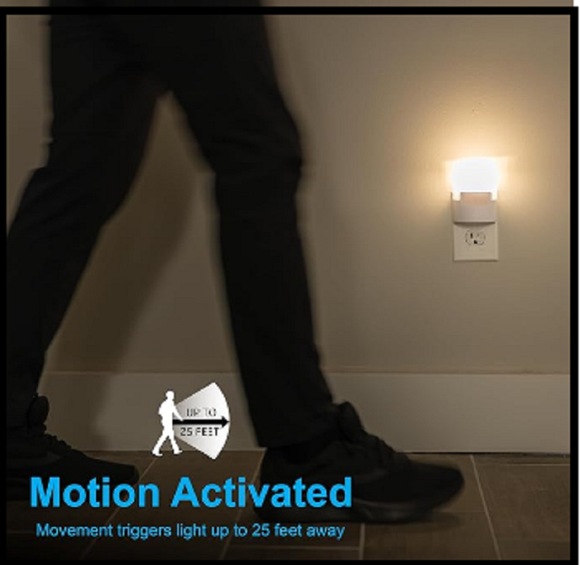 Plug In Motion Activated Detector Sensor LED Indoor Night Light Electrical Home