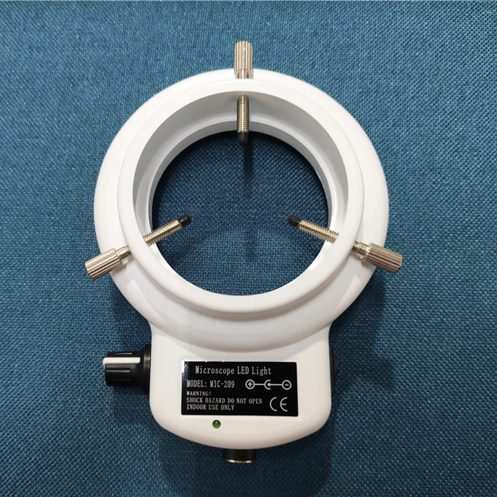 144 LED Bulbs Microscope Ring Light Illuminator Adjustable Power Lamp US Plug