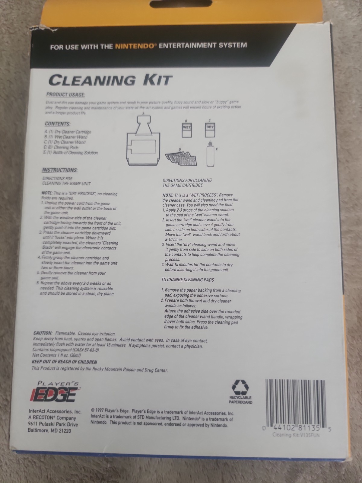 Nintendo NES Cleaning Kit Original with Box