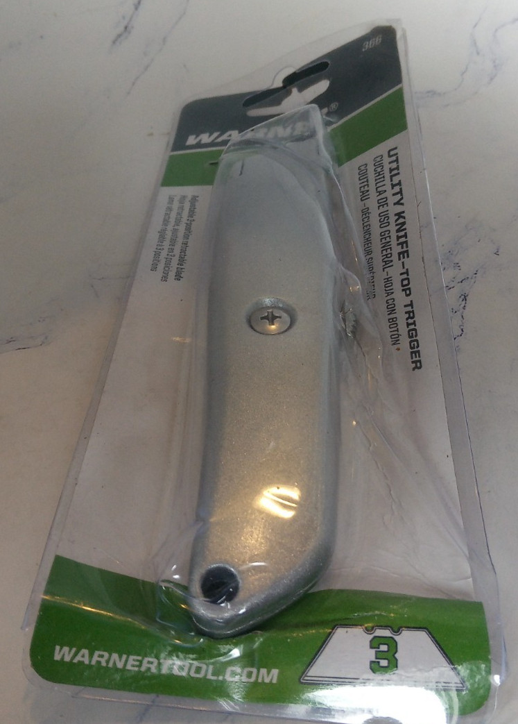 Warner Model #366 Utility Knife-Top Trigger With 3 Blades