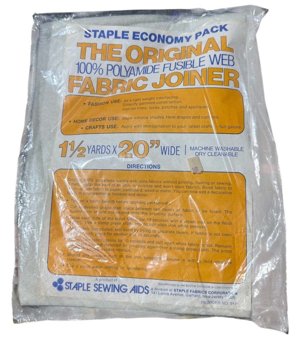 VTG 100% Polyamide Fusible Web Fabric Joiner Staple Sewing 1.5yds 20" Wide