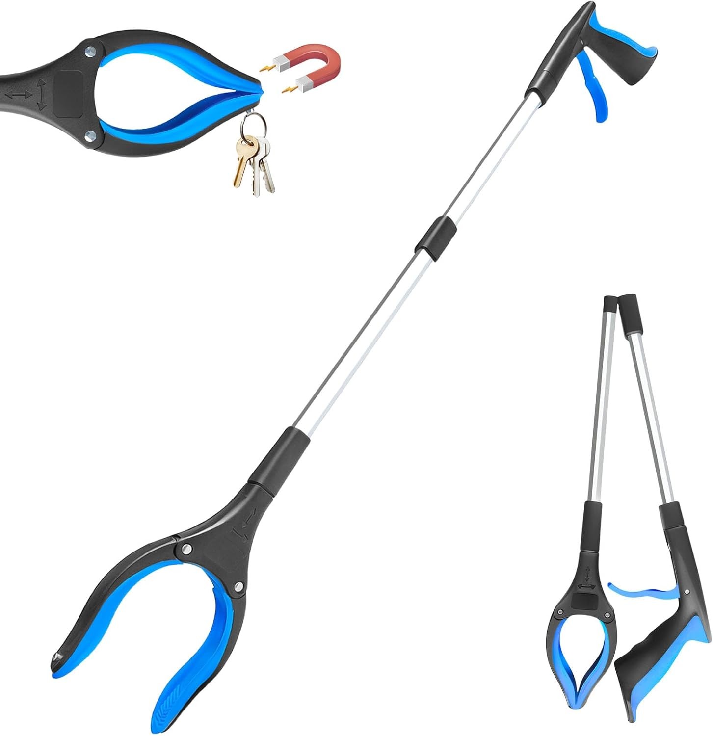 32" Foldable Grabber Reacher Tool - Lightweight 360° Pickup Aid