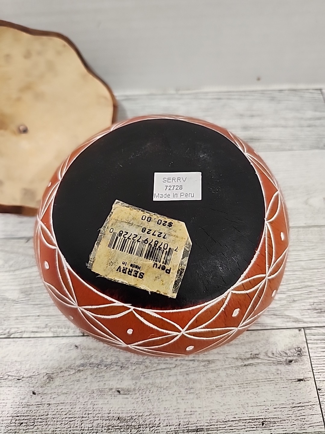 Hand Carved Peruvian Folk Art, Carved Gourd 4.5 Inches