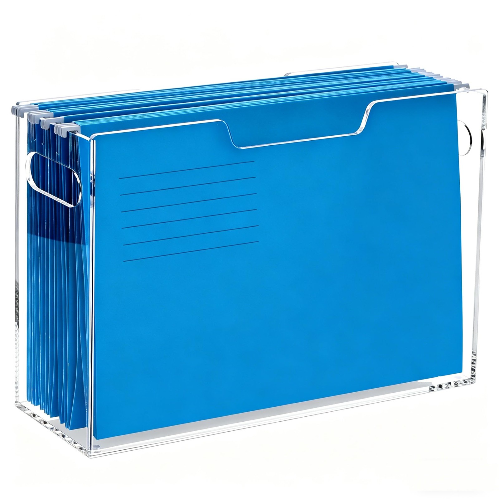 DINGHUO Acrylic Hanging File Organizer Box, Legal Size Clear File Storage Box...
