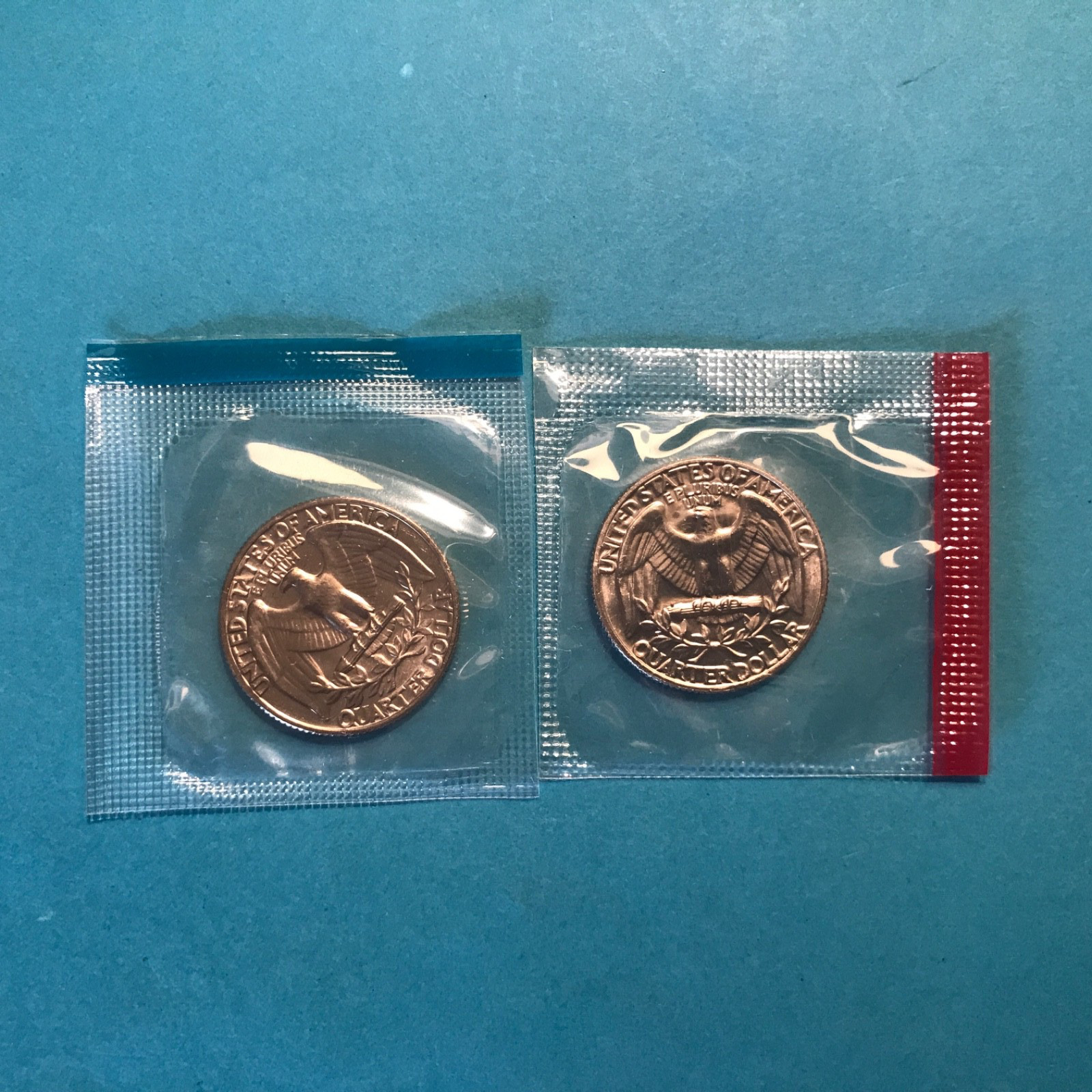 1972 P&D Washington Quarters Unc Mint Cello FREE SHIP