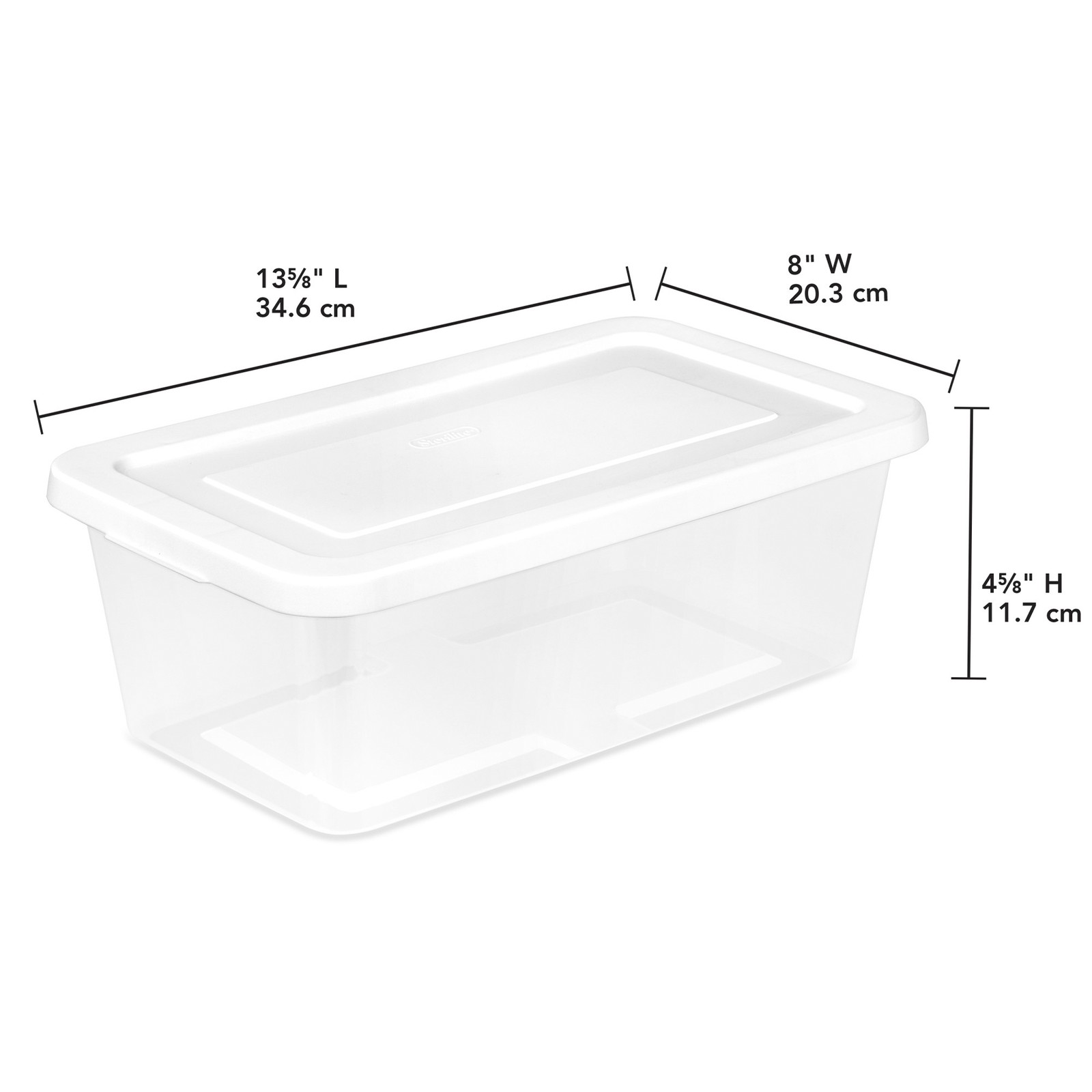 Sterilite 6 Qt Storage Box, Stackable Plastic Container, Home Organizer, 48 Pack