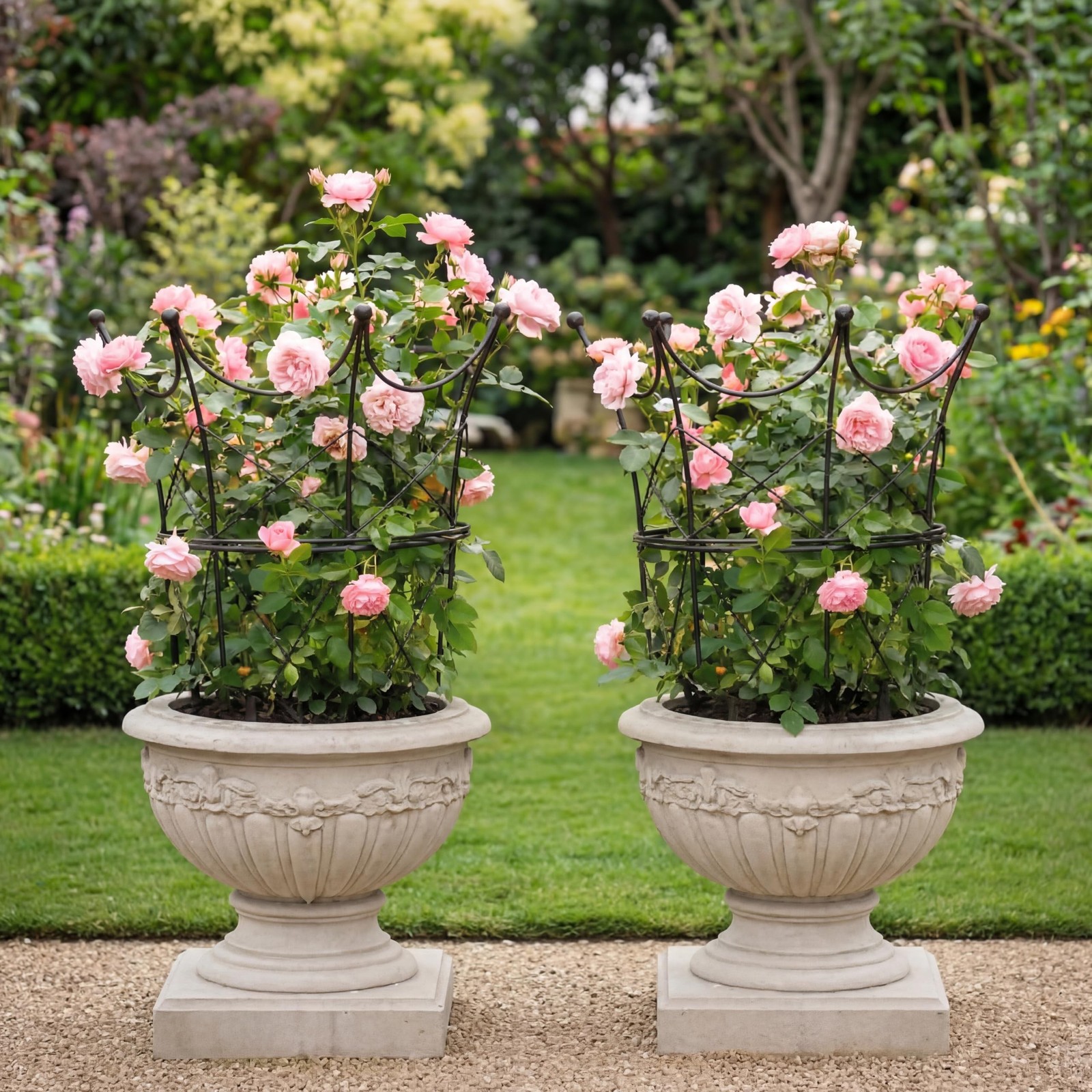 BreezeHug 2 Pcs Large Obelisk Trellis for Plant Supports Peony Cage Garden Ob...