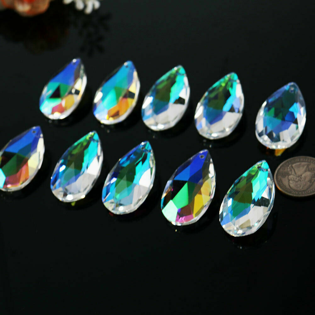10PC AB CRYSTAL Rainbow Lamp Glass Prism Chandelier Hanging Decoration Christmas