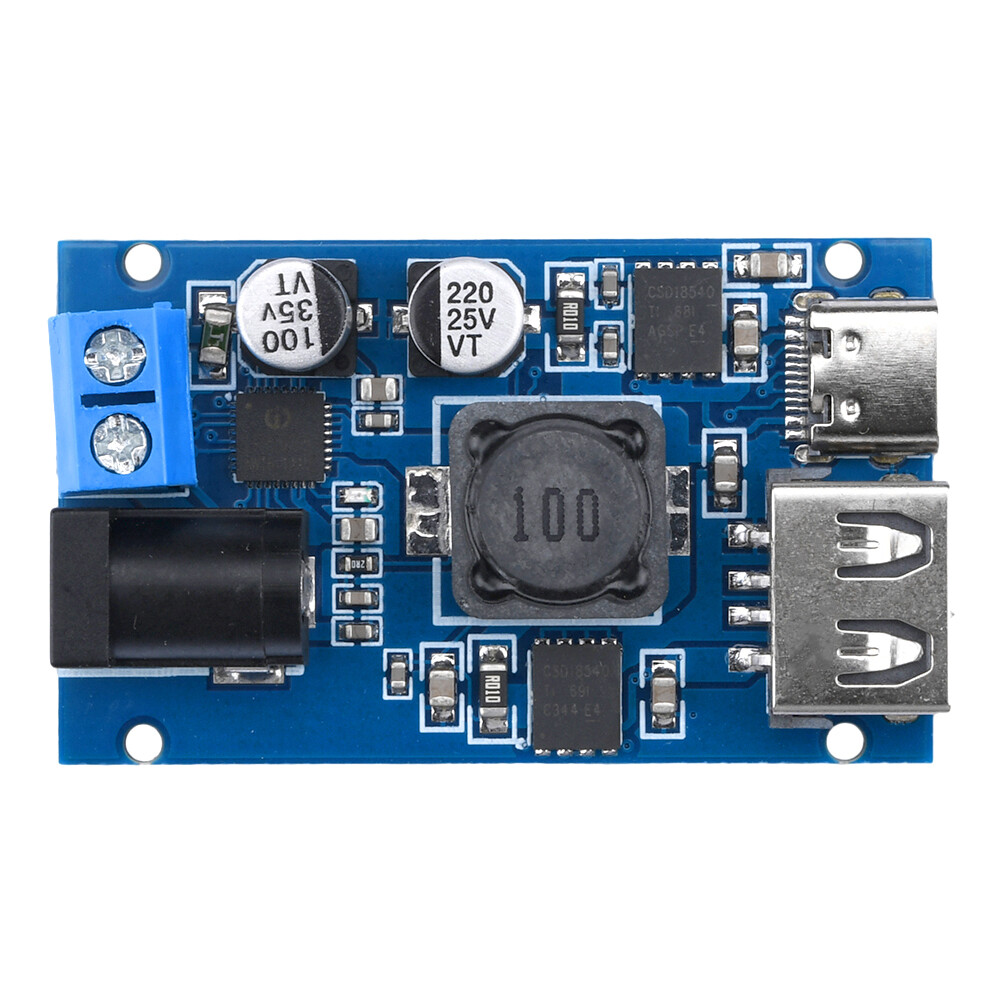 DC8.2V-32V to QC3.0/PD3.0/PPS Micro USB+Type-C Car Step-down Charging Module DIY
