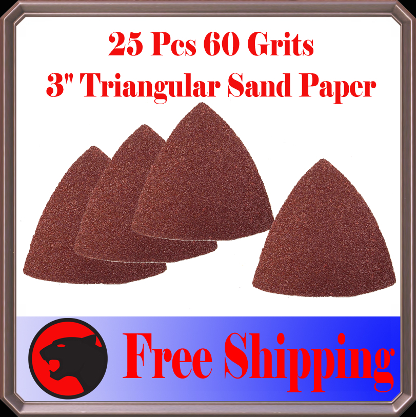 Pack 25 Sandpaper Oscillating Multi Tool Fein 60 Grits Trinangular Sand Paper