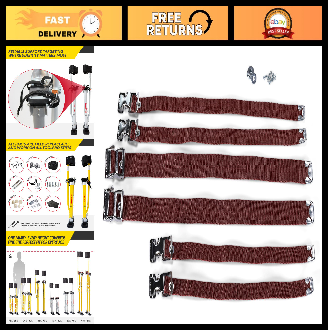 Stilt Replacement Kit - Compatible with All Models, Easy Installation, K2 Straps