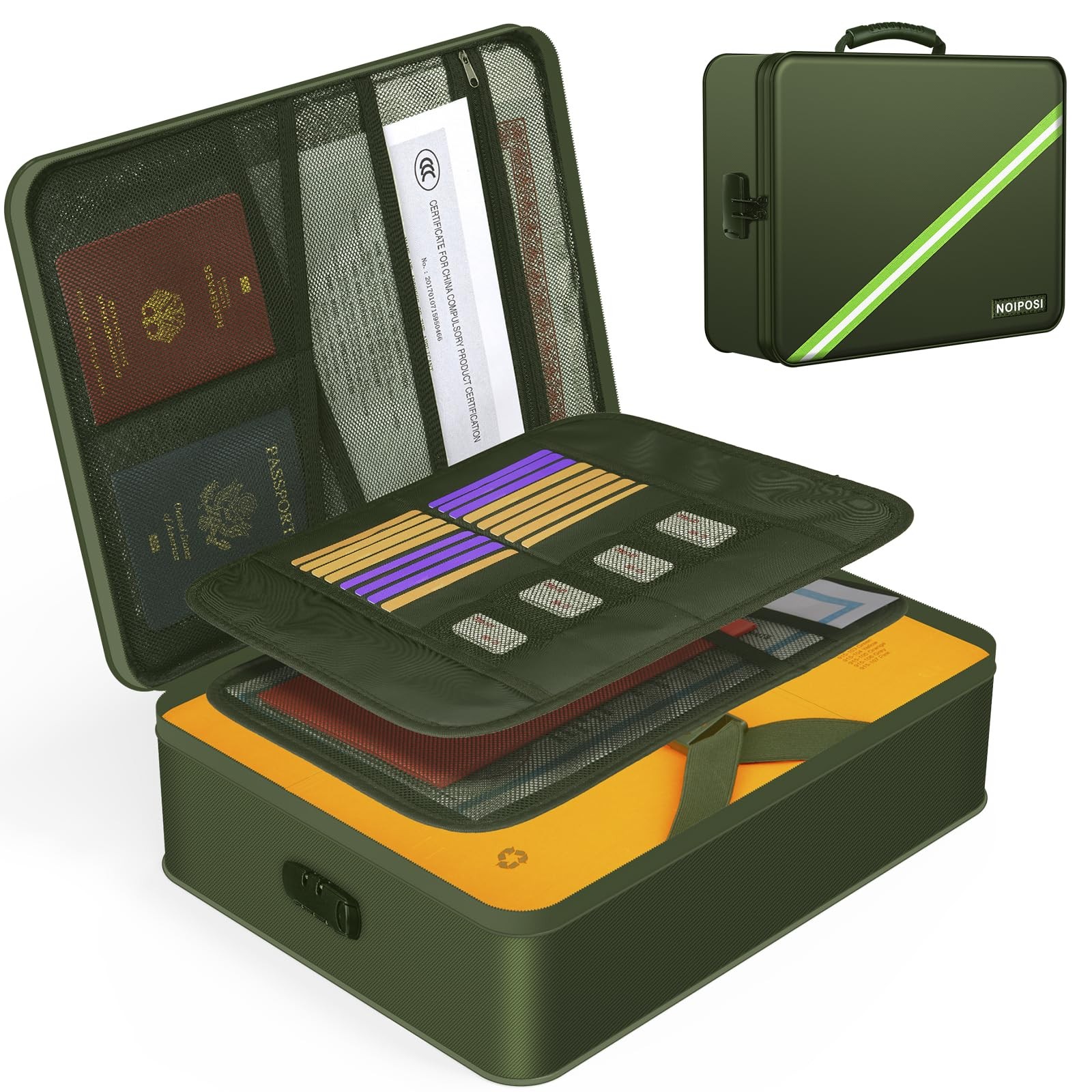 Document Organizer with 5200℉ Heat Insulated,Waterproof and Fireproof Documen...