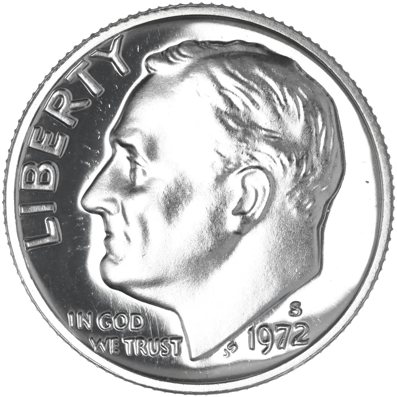 1972 S Roosevelt Dime Gem Proof CN-Clad