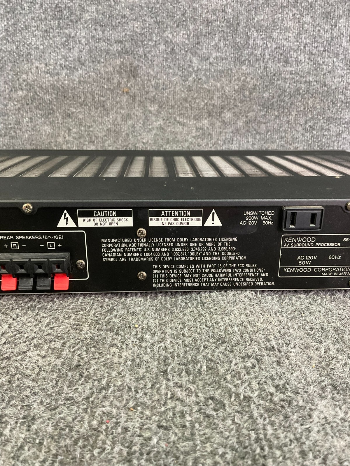 Kenwood SS-79 Processor AV Surround Sound Digital Delay System 32975