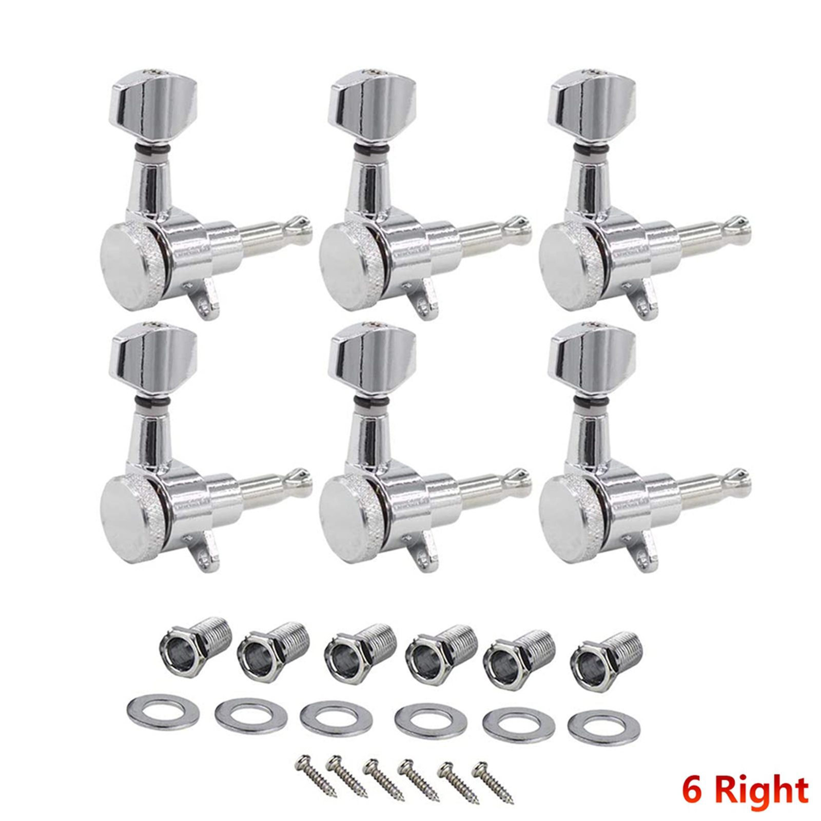 6R Inline Electric Guitar Tuning Pegs Sealed Locking Tuners Chrome Plated T1Y7