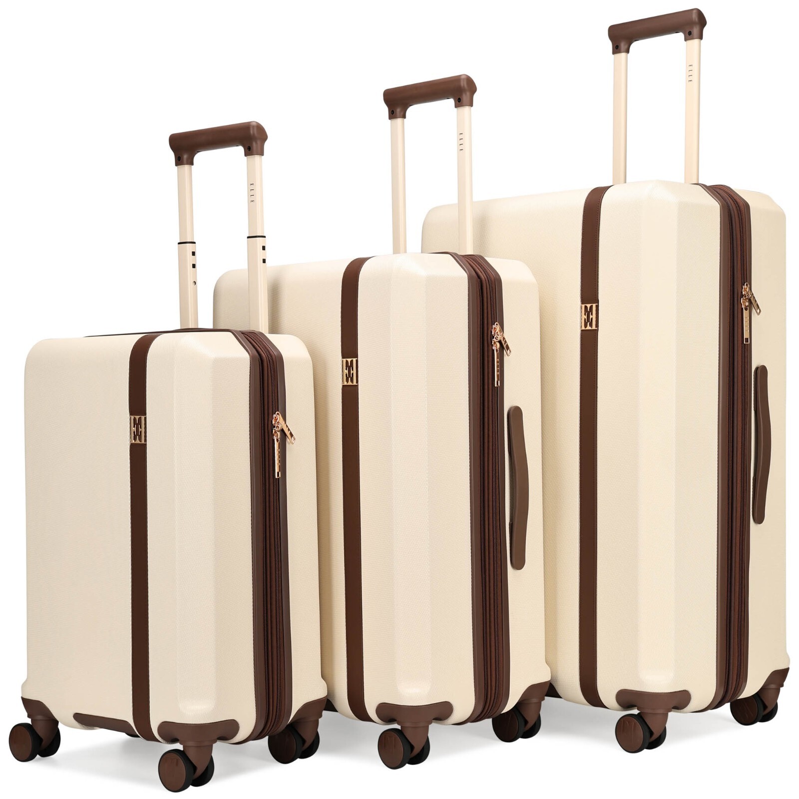 ELLE Luxe Journey 3 Piece Expandable Retro Spinner Luggage Set