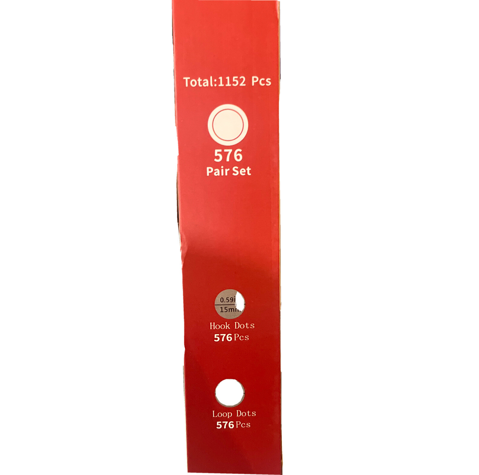 Self Adhesive Dots 1152 Pieces(576 Pair) 0.59" Diameter Strong Hook &