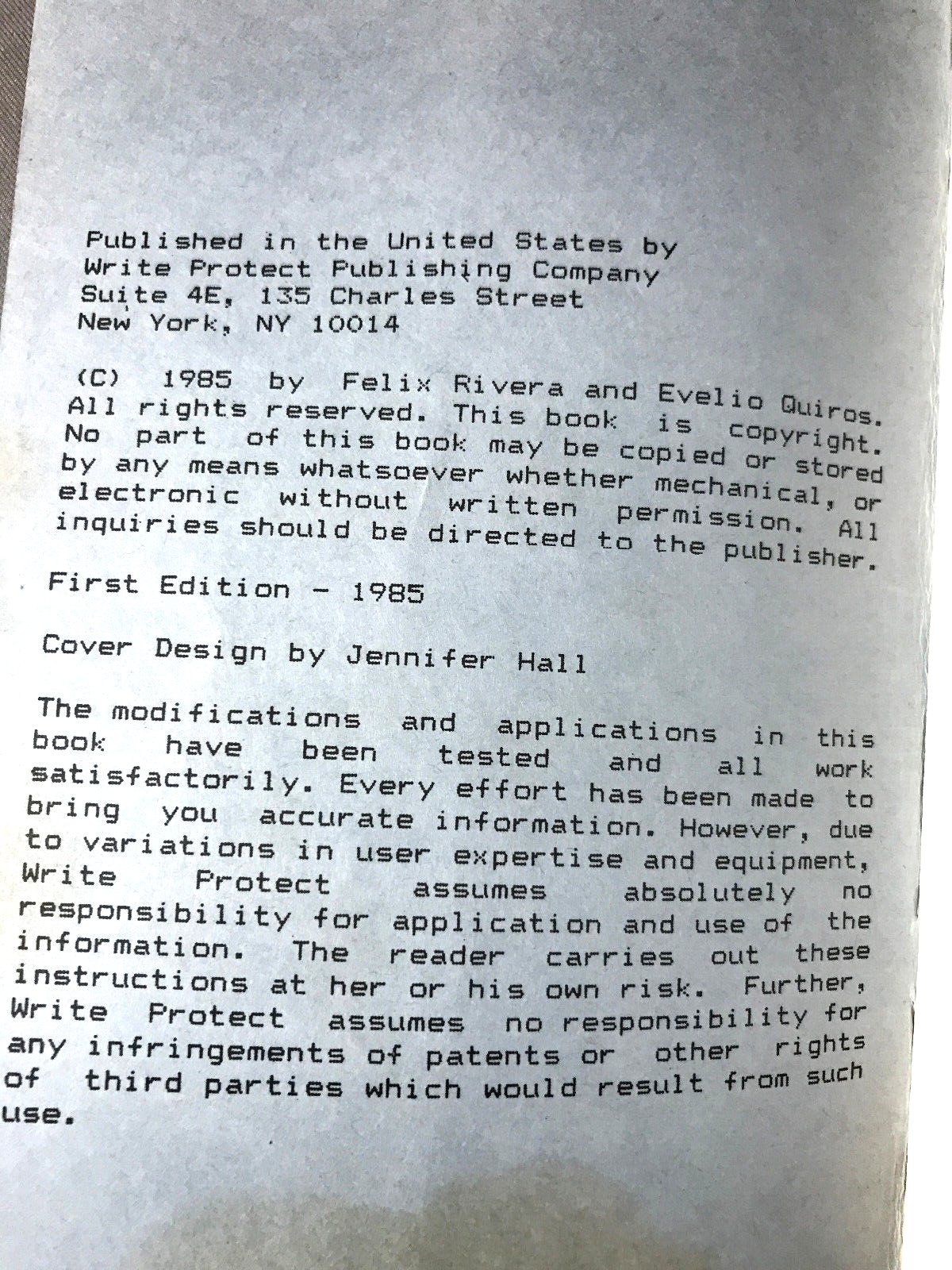 The 1541 Revealed by Write Protect Publishing about Commodore 64 Disk Drive 1985