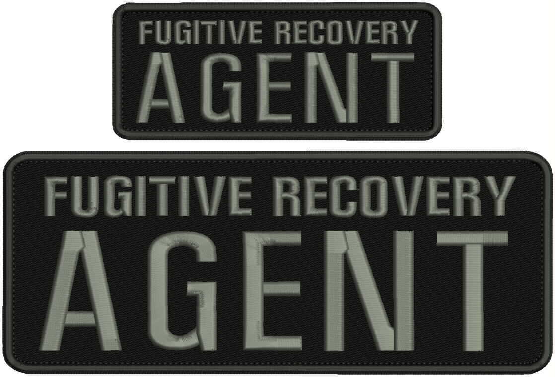 F R AGENT EMB PATCH 4X10 AND 2X5 HOOK ON BACK BLK/GRAY