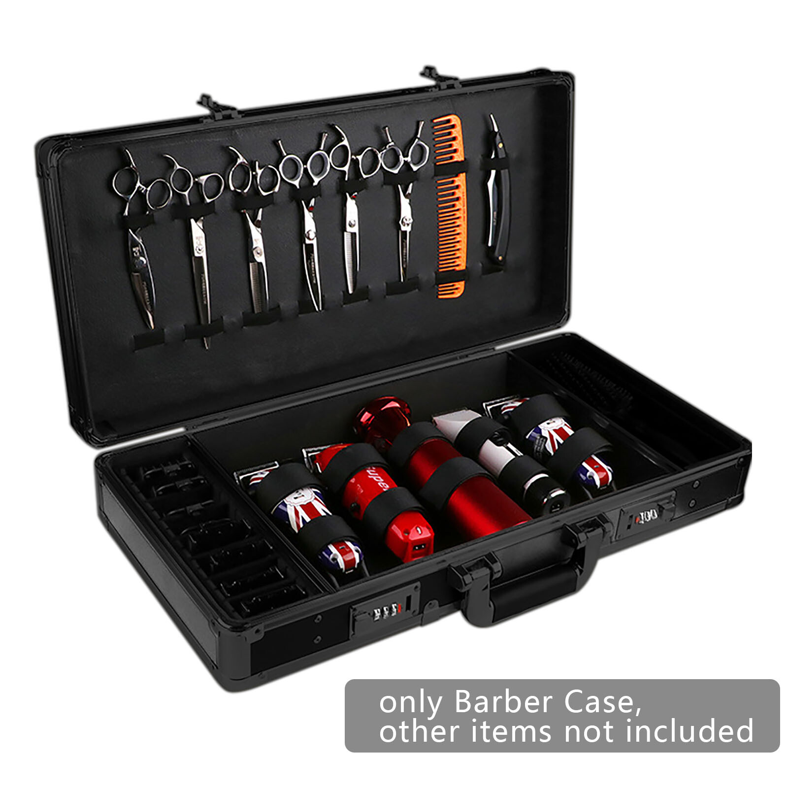 Barber Stylist Suitcase Carrying Case Box For Clippers Trimmers Scissors Comb US
