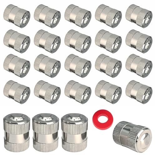 Brass Tire Valve Caps (25 Pack), Heavy-Duty Stem Covers | Dust Proof, with O