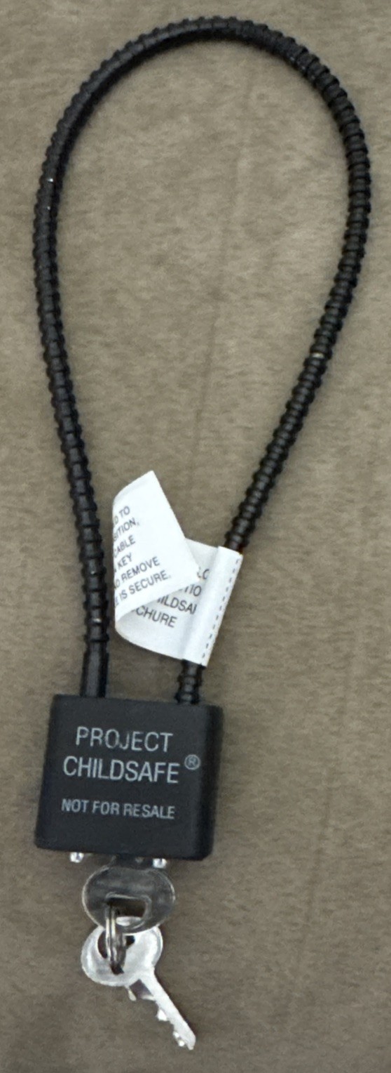 Project Childsafe Cable Style Child Safety Trigger Pistol Gun Lock+Keys