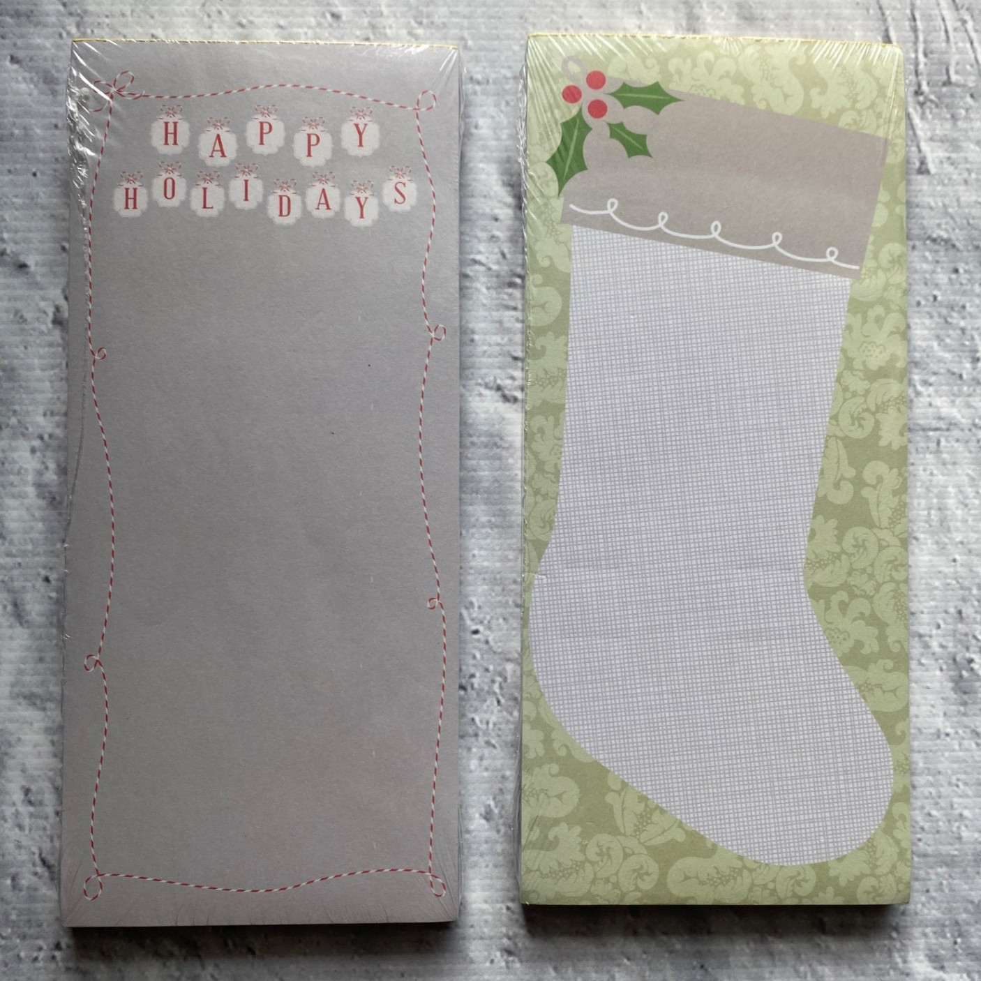 Holiday Notepad with Magnet Set of 2 Refrigerator List Pads Christmas List