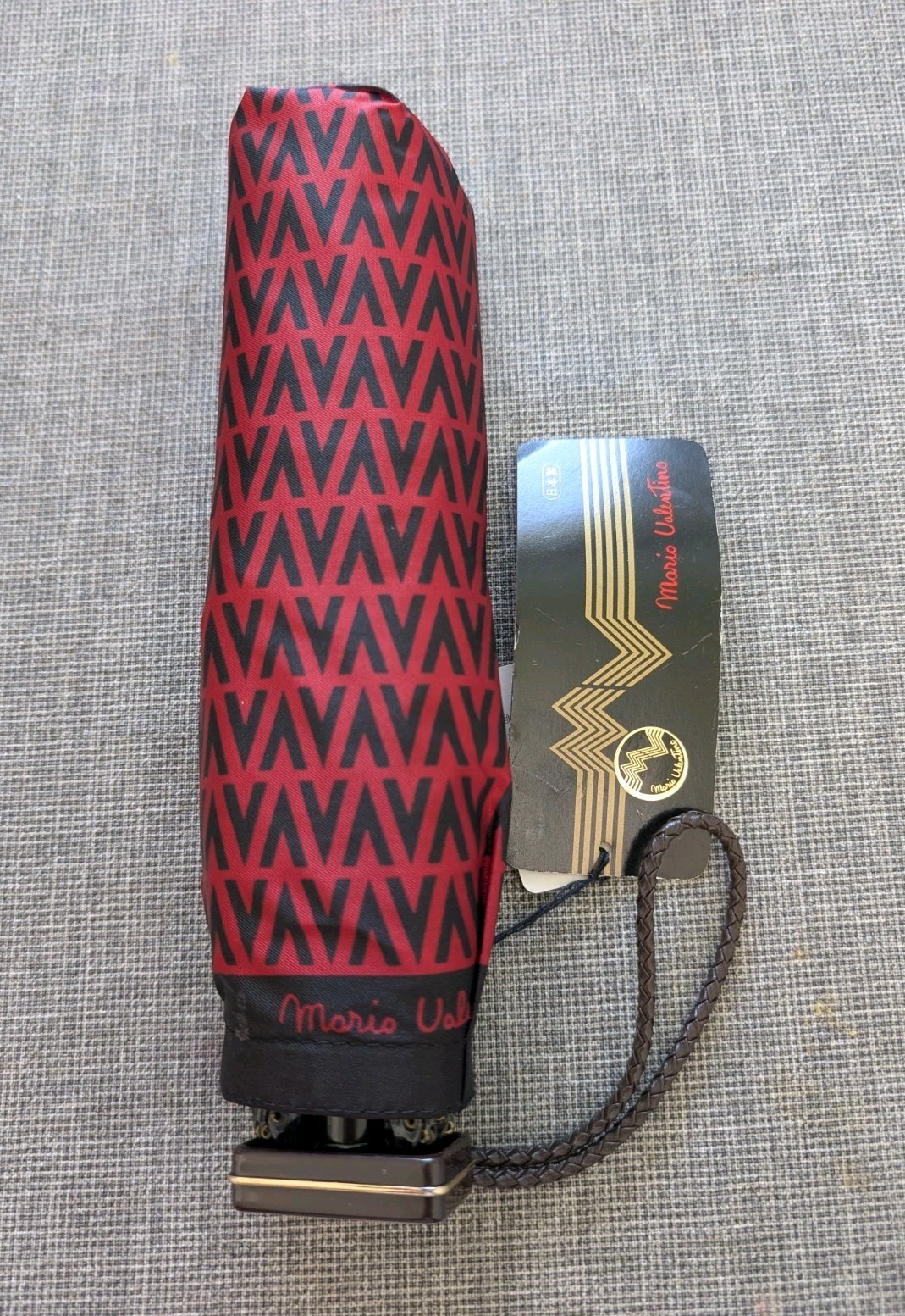 Vintage Mario Valentino New Unused Monogram Folding Umbrella, Made in Japan