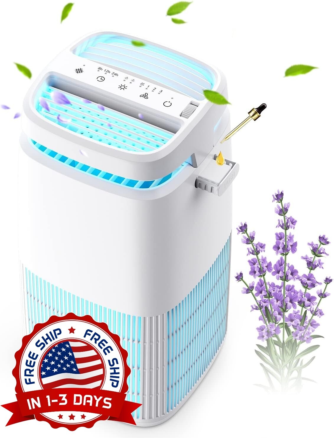 Purificador Aire 4 En1 Para Hogar, Filtro HEPA H13, UV, Cubre 1250 Ft² Cuadrados