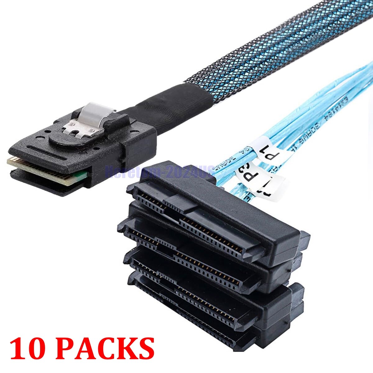 10X Mini SAS 36P SFF-8087 to 4 SFF-8482 Connectors With SATA Power Cable 1M New