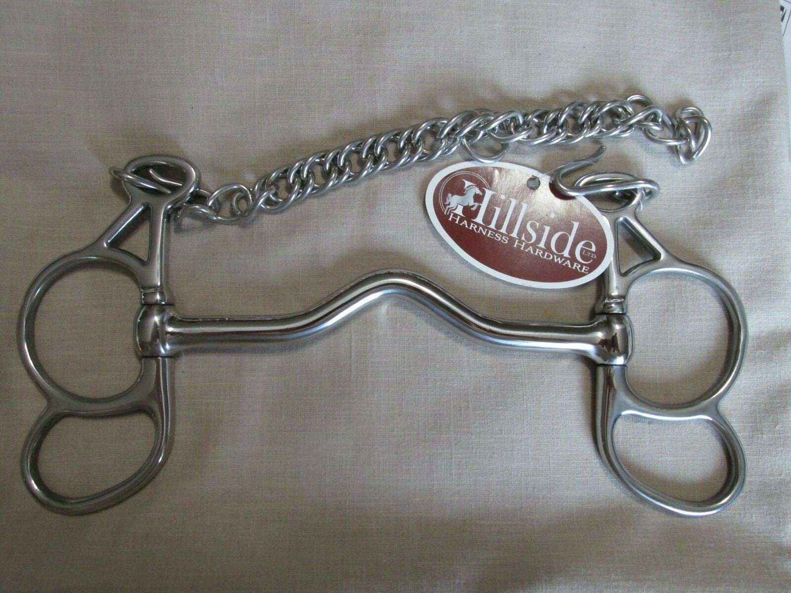 Driving Riding  Butterfly Bit low port Mouth 5" stainless  & Copper & Chin chain
