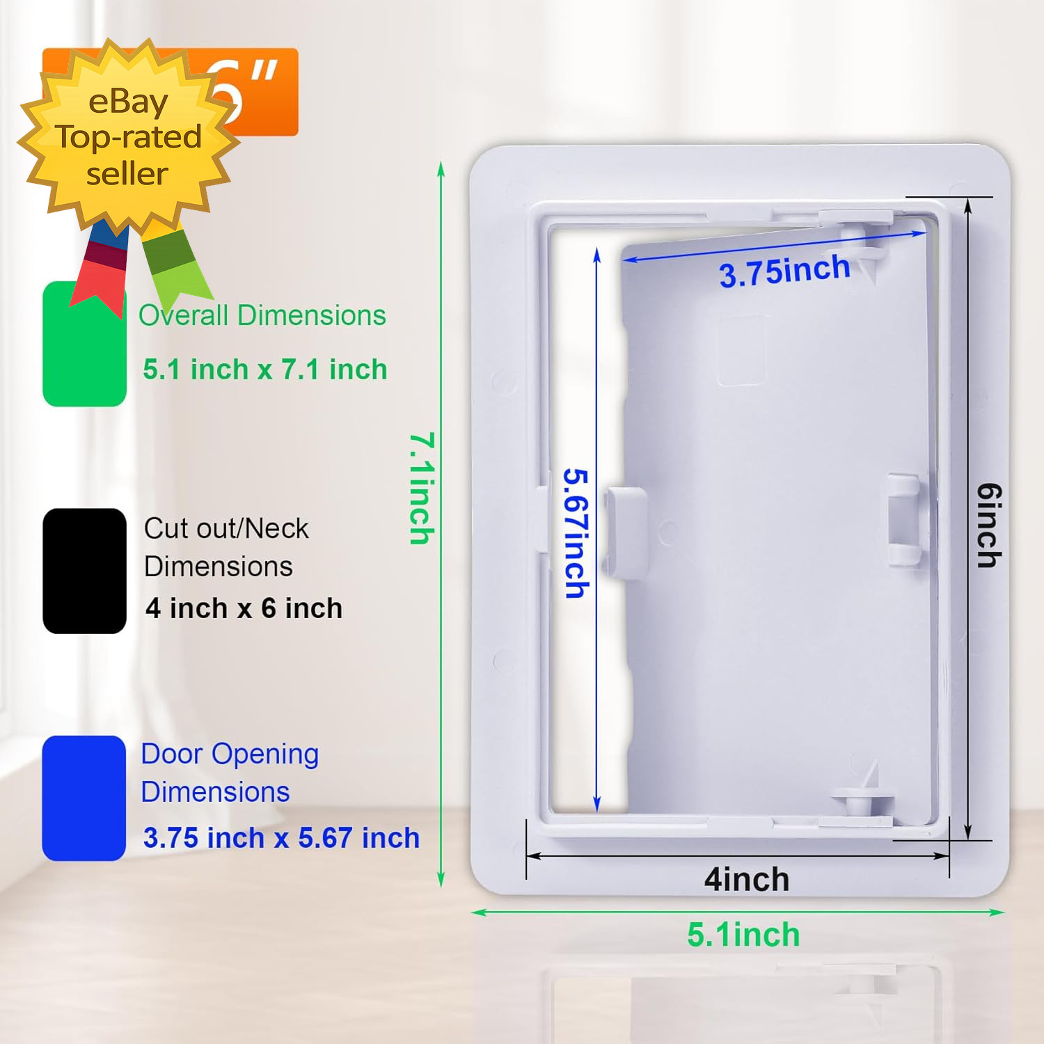 Plastic Access Panel 4 X 6 Inch Hinged Wall Door for Drywall Ceiling White