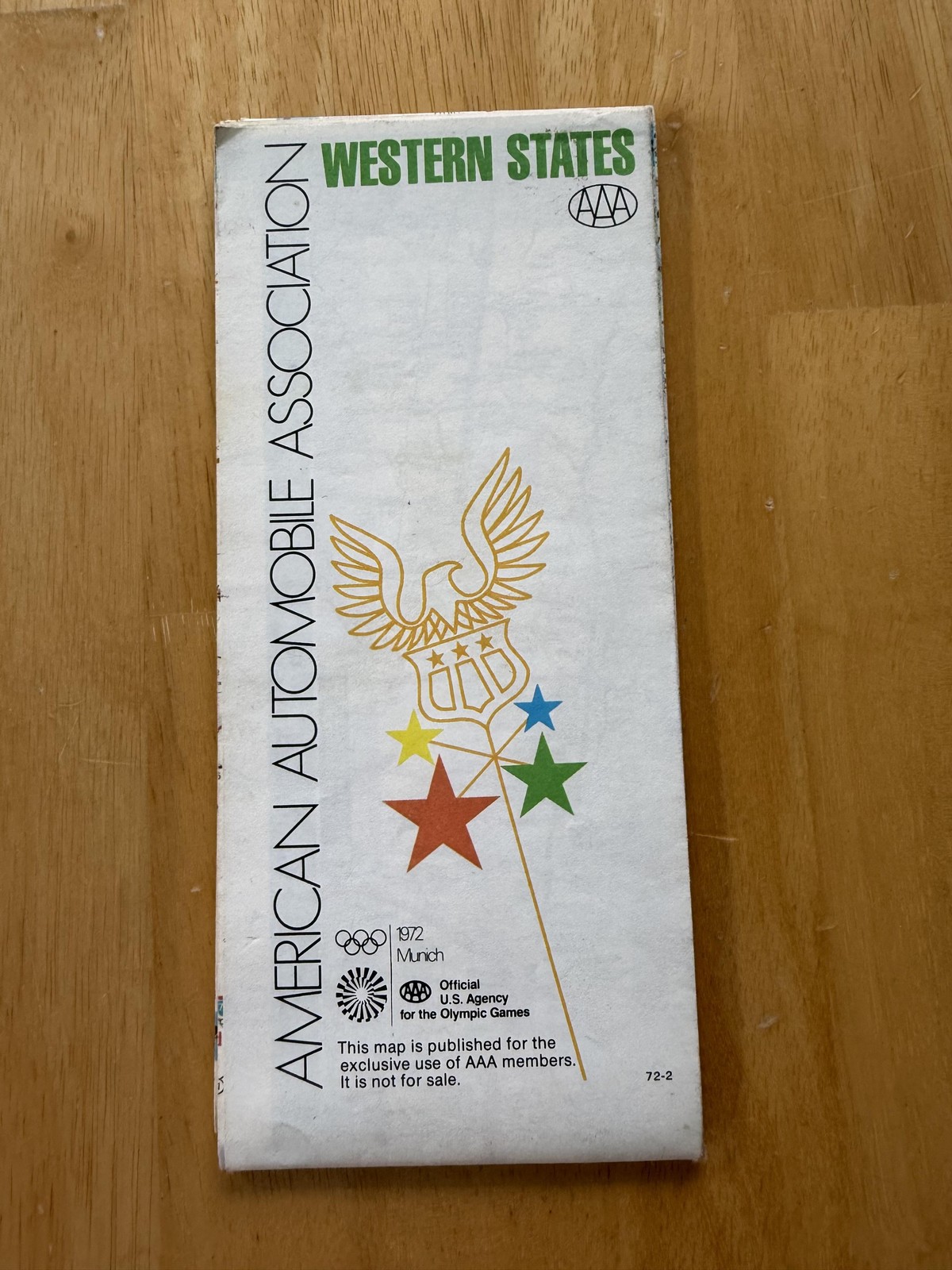Vintage 1972 AAA Western States Highway Road Map Travel Folded Brochure USA