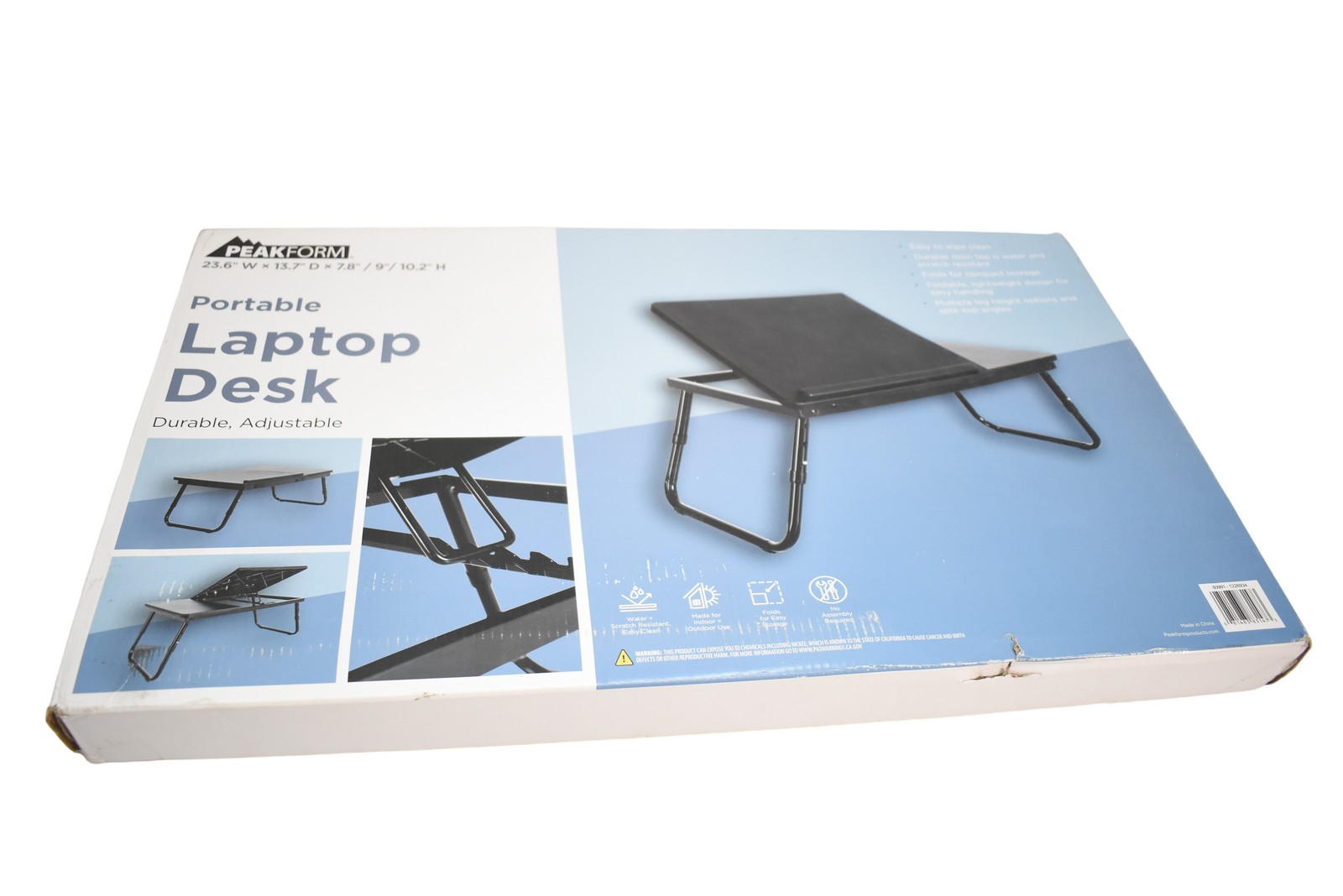 PEAKFORM Portable Laptop Desk Adjustable Foldable Lap Stand Black 23.6x13.7