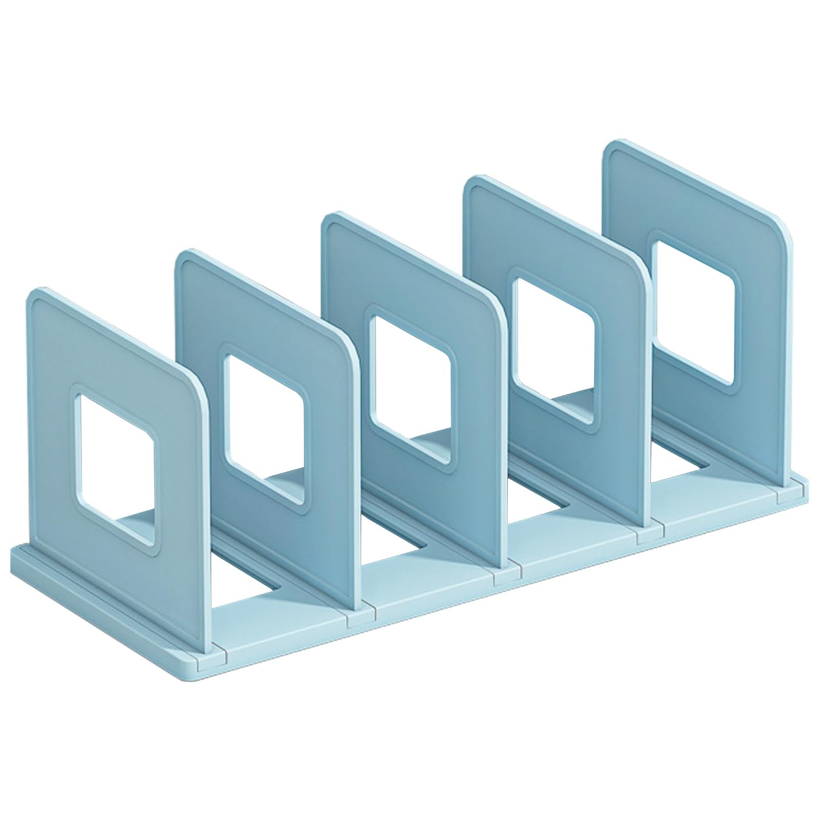 Blue Vertical Desk File Sorter 4 Section Plastic Folder Magazine Bookshelf