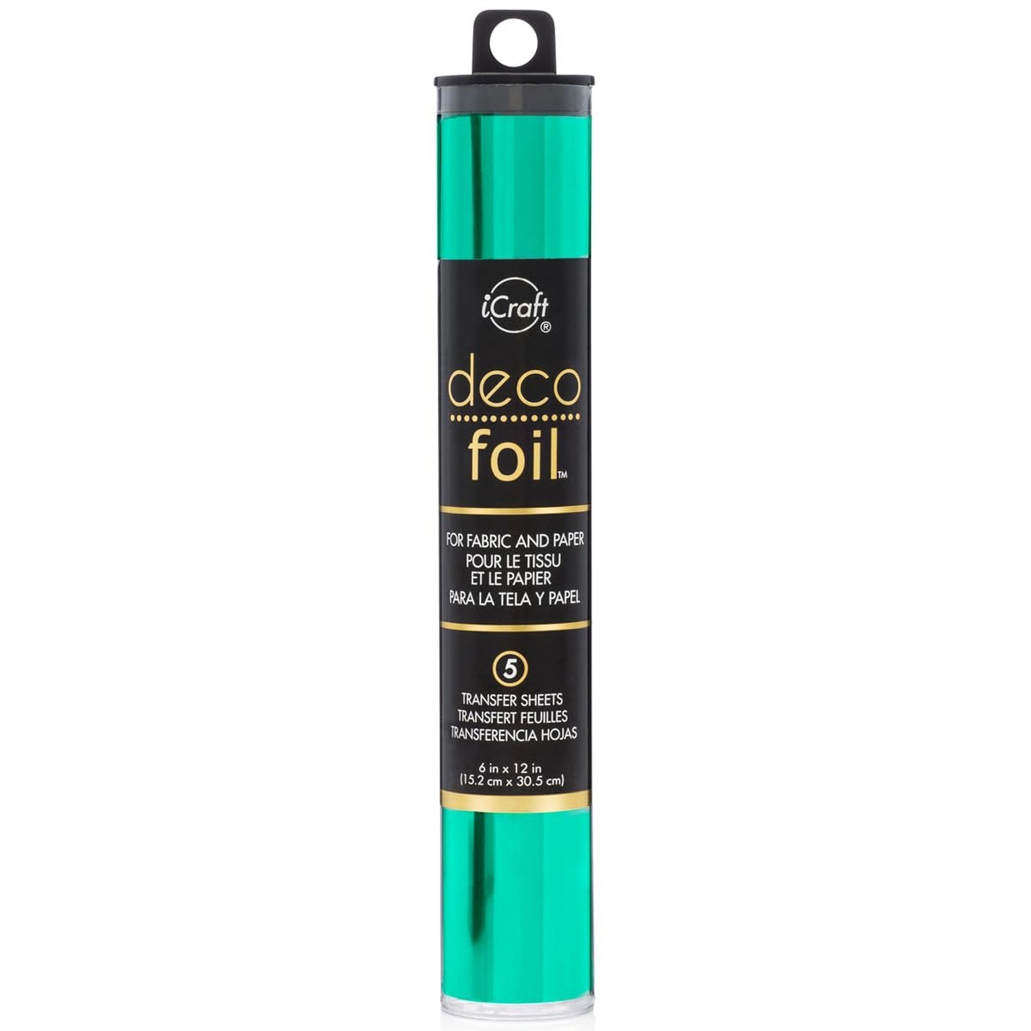 iCraft Deco Foil Transfer Sheets, 6" x 12", Jade 5 Piece 6in X 12in