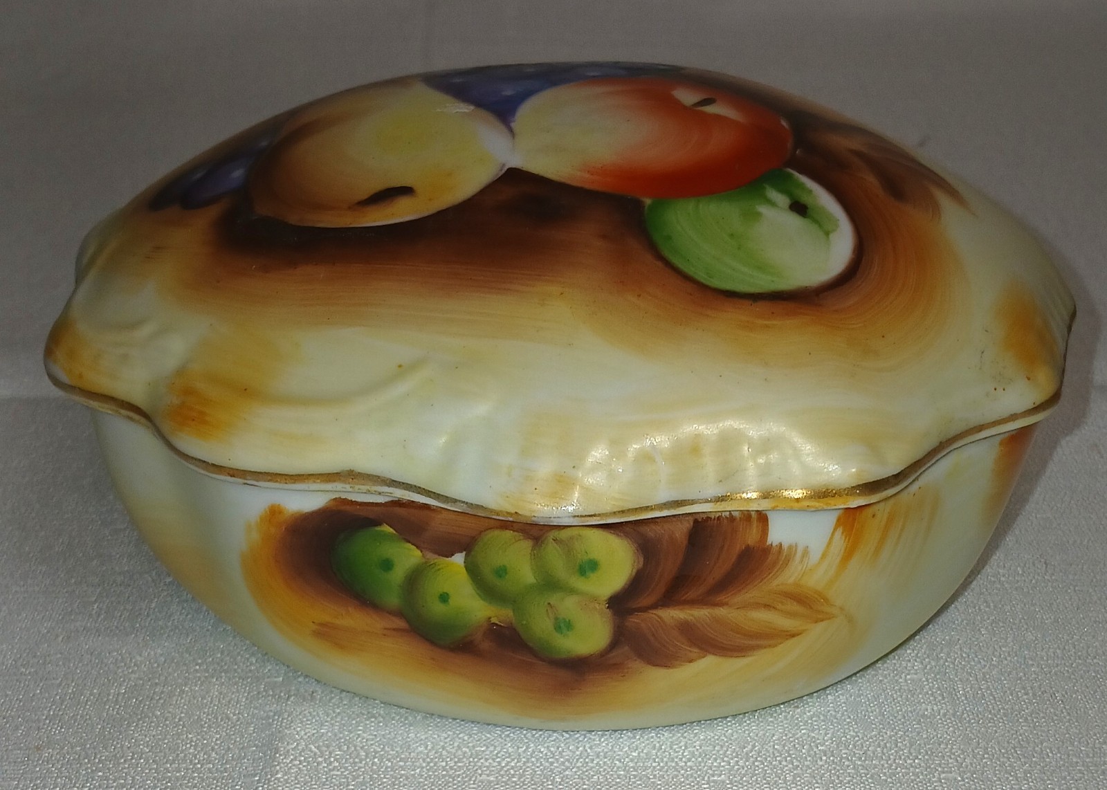 Ceramic Hand Painted Fruit Trinket Box