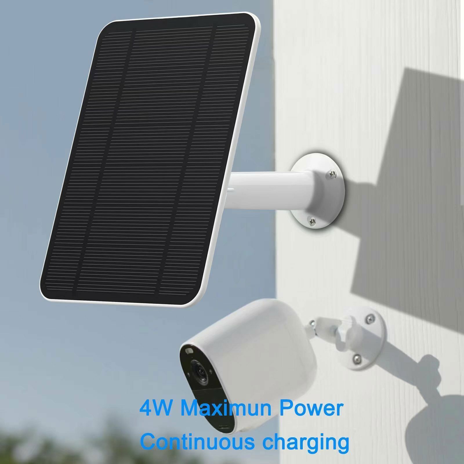 Solar Battery Charger Micro USB+Type-C Charging Solar Panel for Security Camera