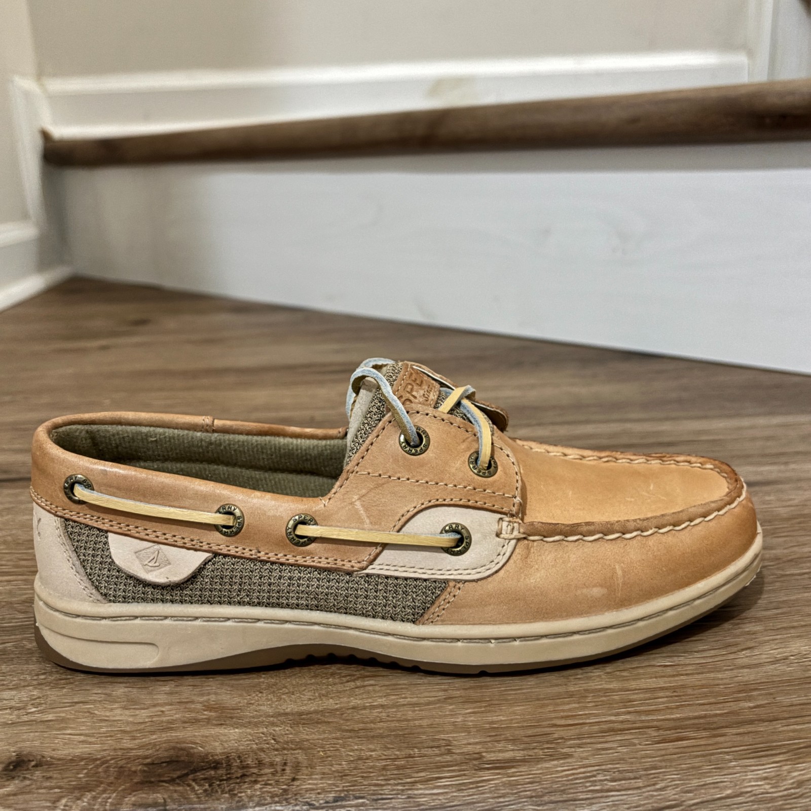 Sperry Women's Bluefish 2-Eye Boat Wide Shoes Linen/Oat 9276619