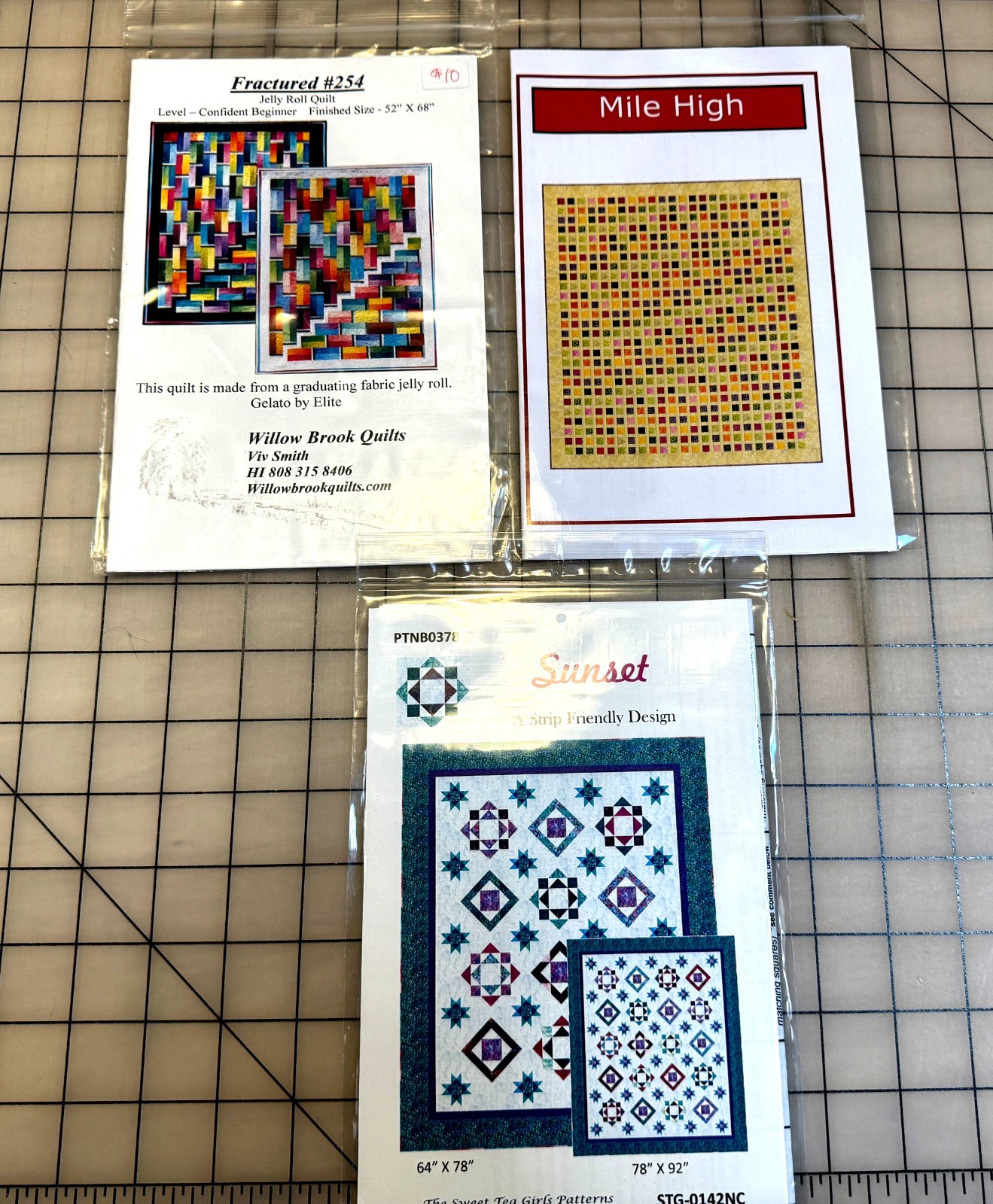 Bundle of 3 Strip Friendly quilt patterns from our closed quilt shop