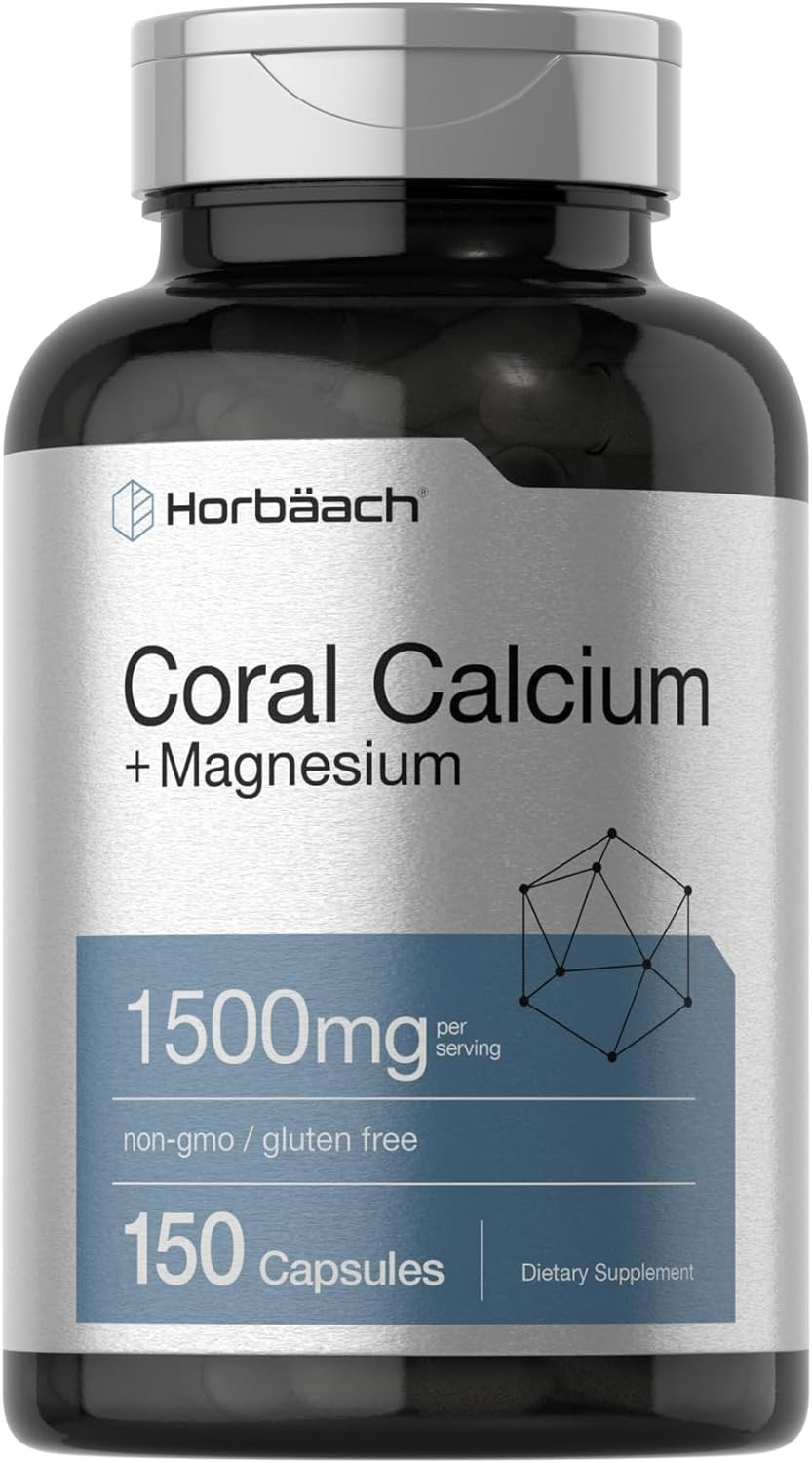 Coral Calcium 1500mg Plus Magnesium NonGMO Gluten Free Supplement 150ct Horbaach