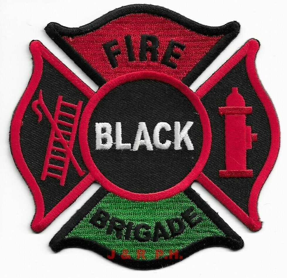 BLACK  FIRE  BRIGADE  (4" x 4" size)    fire patch