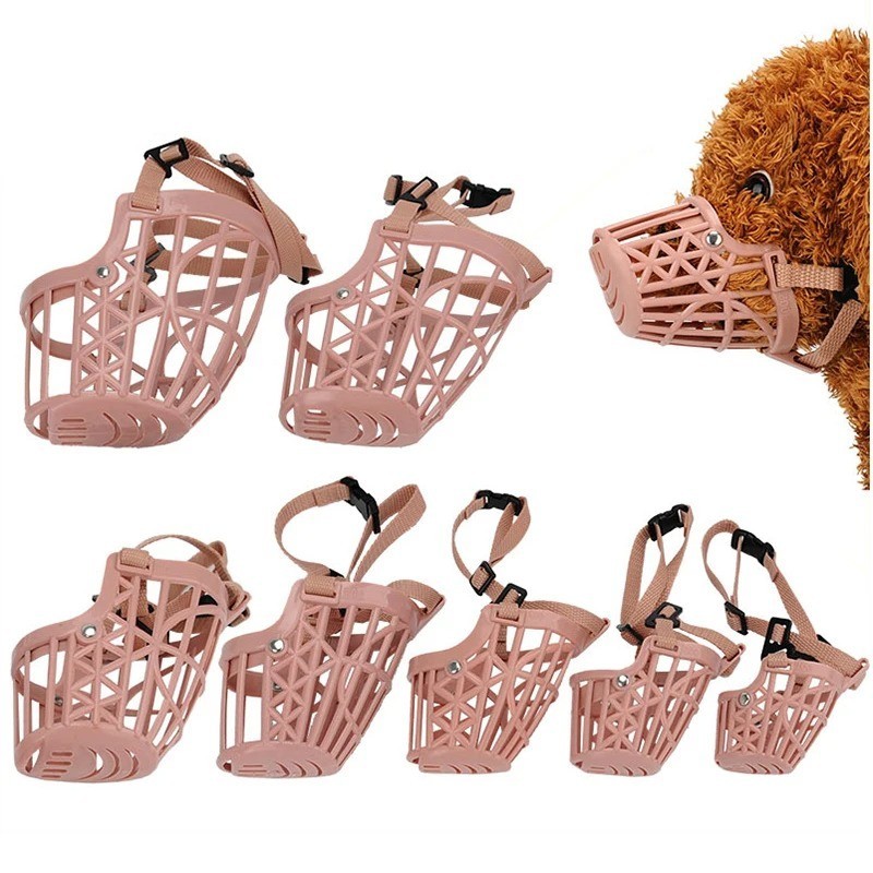 Large Pet Dog Basket Muzzle Mouth Cover Mesh Cage NoBarking Biting Chewing Black
